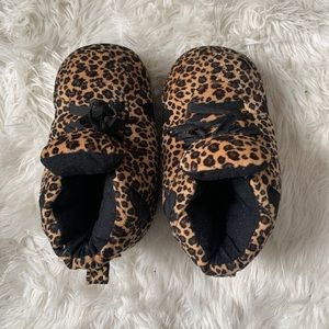 Plush Cheetah Print Slippers